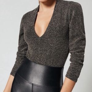 New with tags Carbon38 sparkle bodysuit v neck